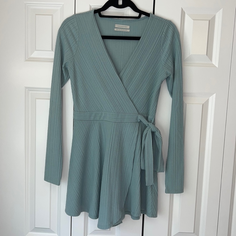Urban Outfitters light blue long sleeve romper